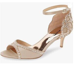XYD Beige Rhinestone Sandals